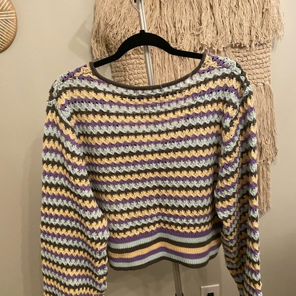 Crochet Knit Cropped Sweater NWT 1X - Picture 5 of 9